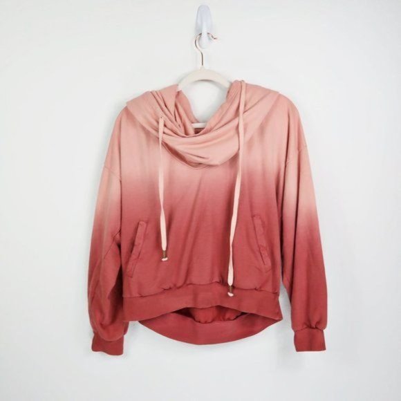 Young Broke & Fabulous Pink Ombre Piper Drawstring Pocket Hoodie - Size Small S - Picture 3 of 10